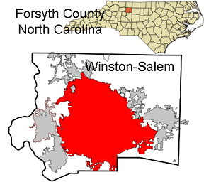 Winston-Salem location map