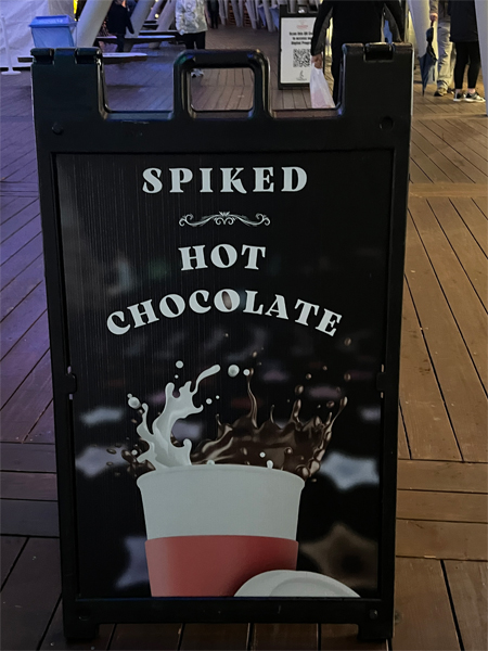 spiked hot choolate sign