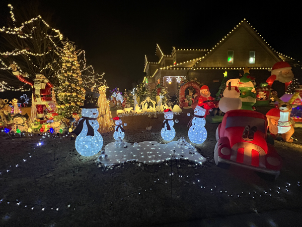 Santa, snowman, Nativity Scene