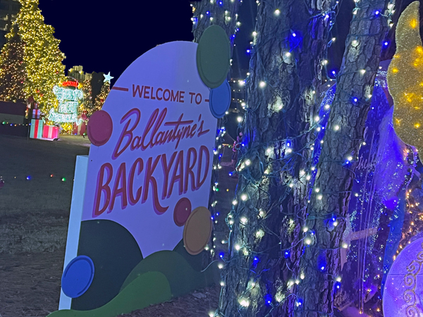 Ballantyne's Backyard welcome sign