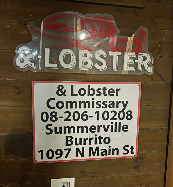 Lobster food truck sign