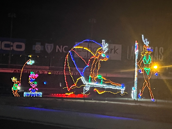 Christmas lights at Charlotte Speedway