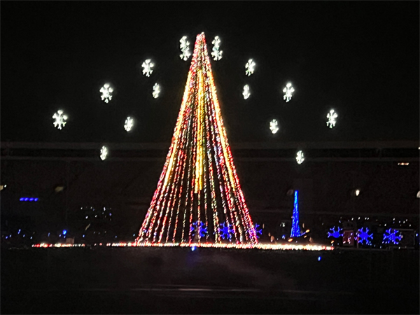 Christmas tree with changing lights