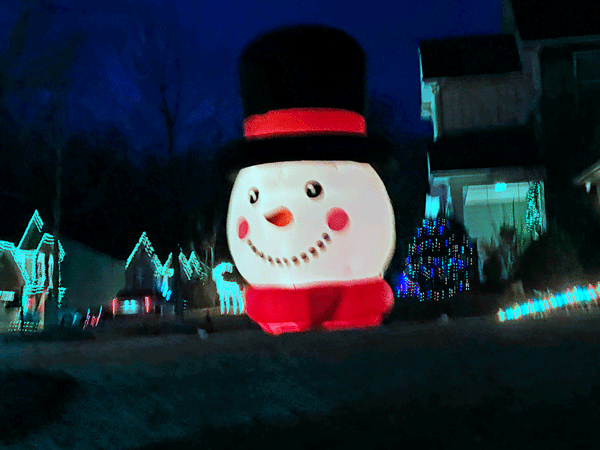 a giant snowman's haead