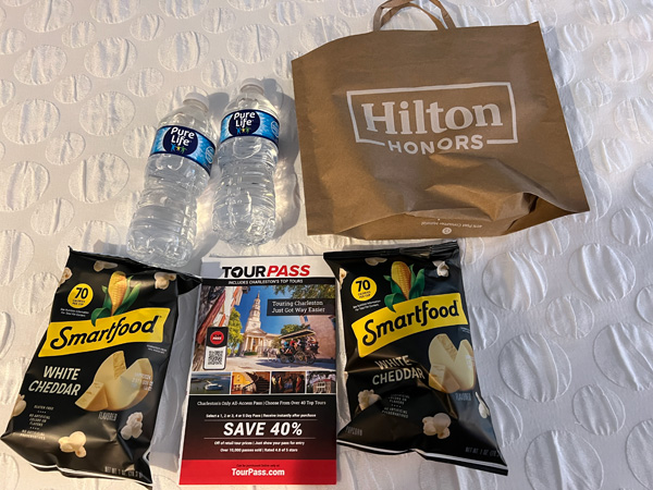 Hilton welcom goodie bag