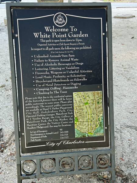 welcome to White Point Garden Park