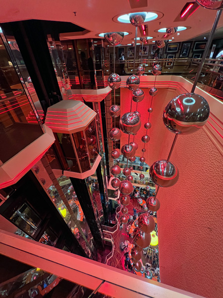 Carnival Sunshine elevators and view