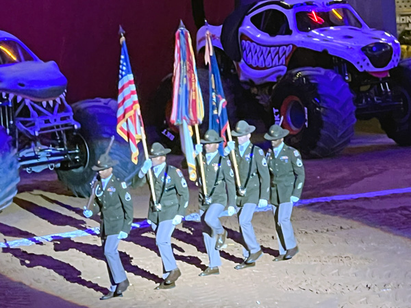 The Honor Guard marching in