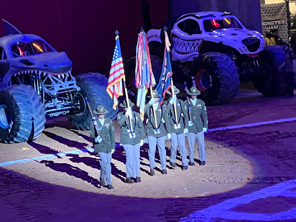 The Honor Guard marching in