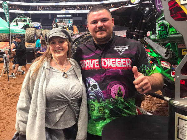 Karen Duquette and Gravedigger driverr Matt Cody