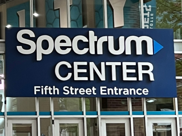 Spectrum Center 5th street entrance sign