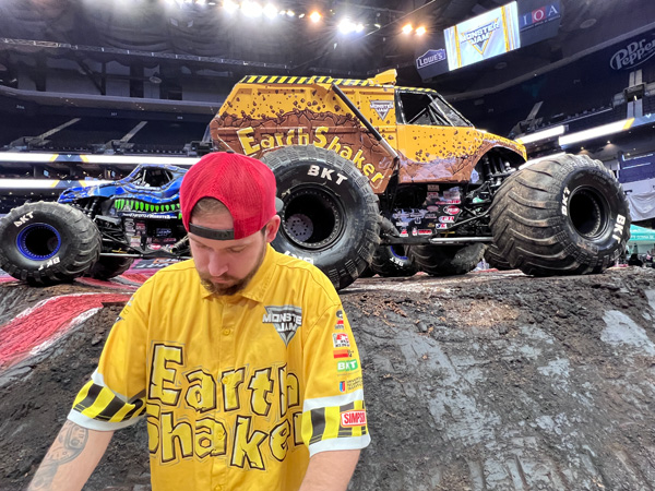 Tim Hall Jr driver of Earth Shaker monster truck