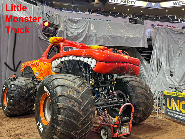 big and little El Toro Loco Mosnter Trucks