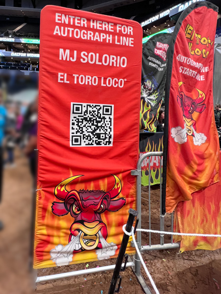 El Toro Loco and MJ Solorio flags