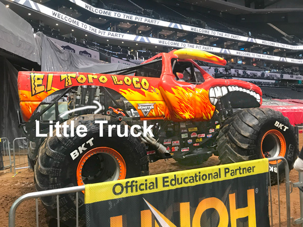 big and little El Toro Loco Mosnter Trucks