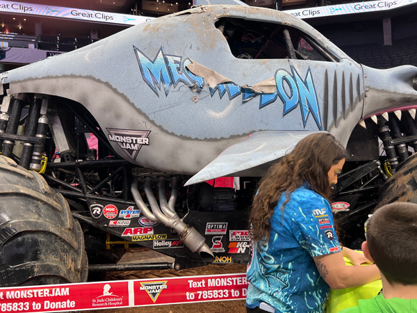 Megalodon Monster Truck and Ashley Sanford, driver