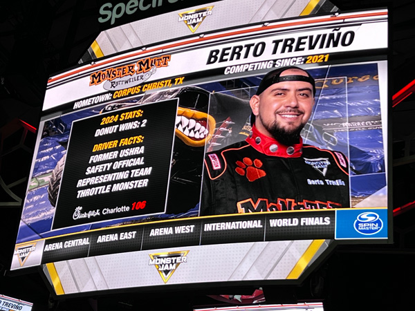 statistics on Berto Trevino driver of Monster Mutt