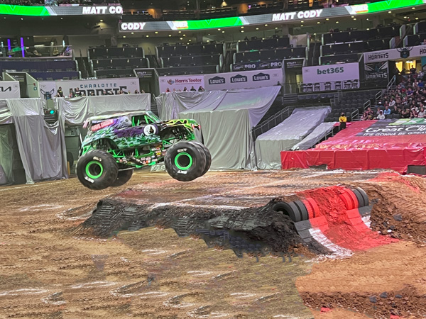 Grave Digger flew above the mound