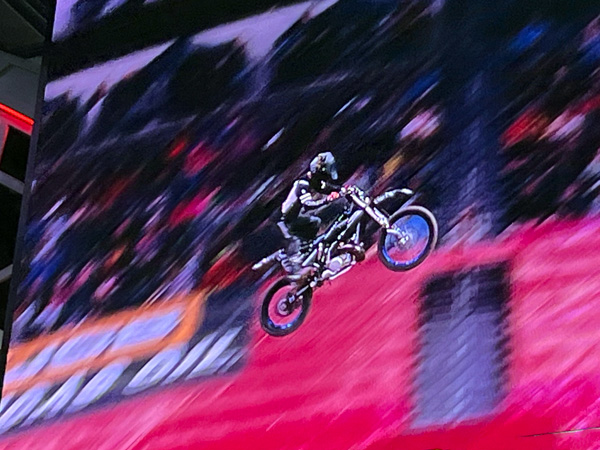 Monster Jam biker high in the air