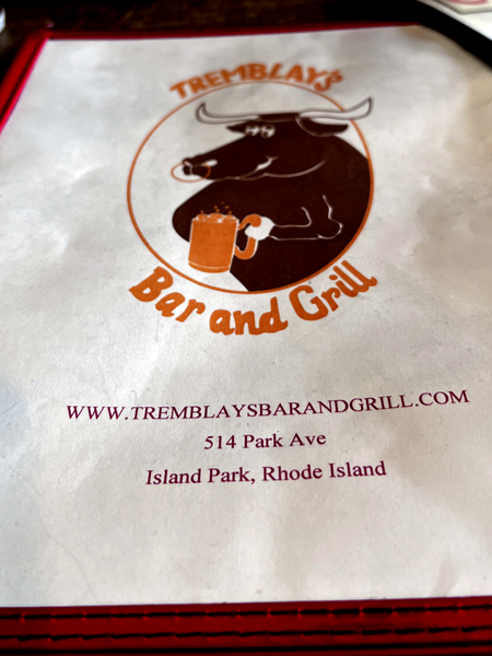 Tremblays Bar and Grill menu cover