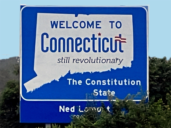 Welcome to Connecticut sign