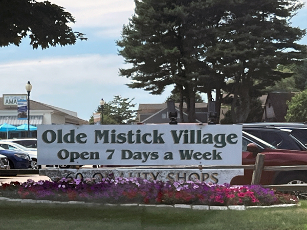 Old Mistick Village sign