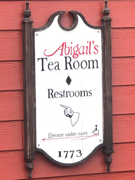 Abigail's Tea Room sign