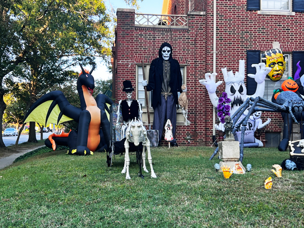 corner of the Halloween house