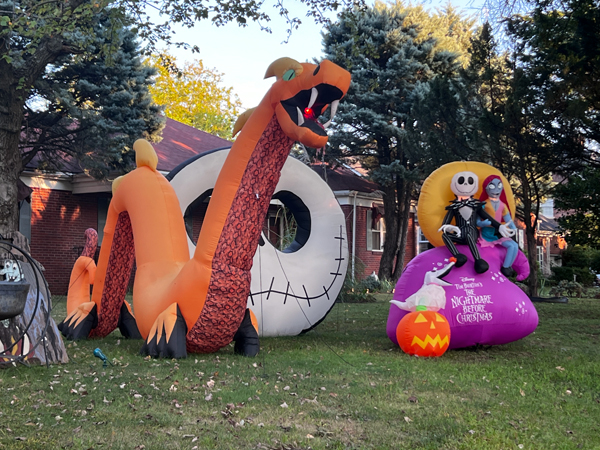 Blow-up Halloween decorations