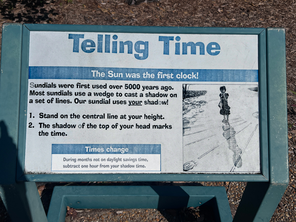 The Telling time sundial sign