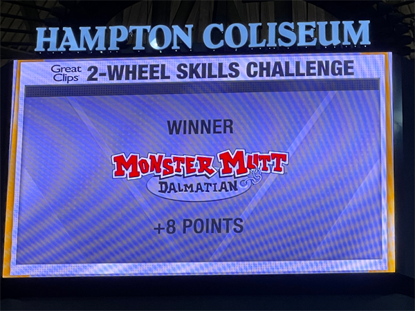 2-whell skill challenge winner Monster Mutt