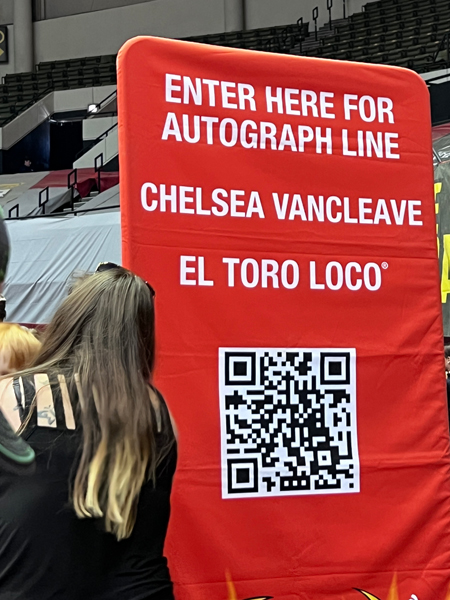 chelsea Vancelave and El Toro Loco sign