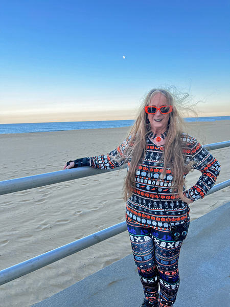 Karen Duquette and her new, wind-blown hairdo