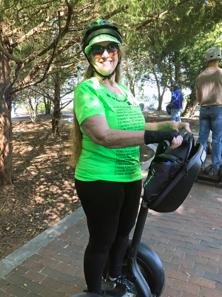 Karen Duquette on a Segway