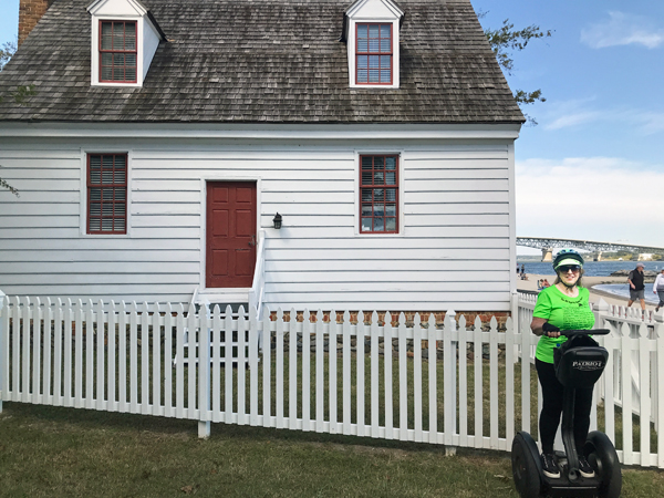 Karen Duquette on her Segway