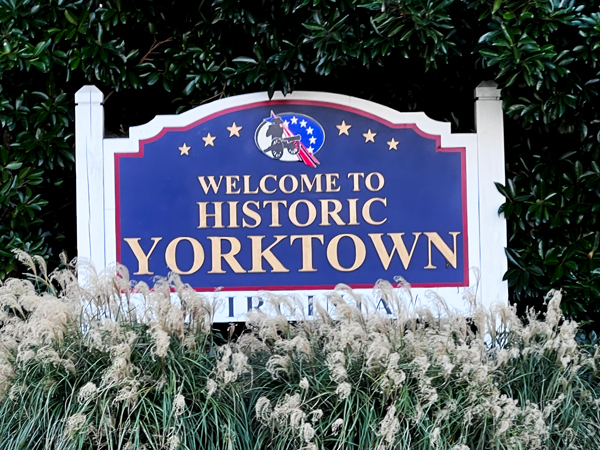 Welcome to Historic Yorktwon sign