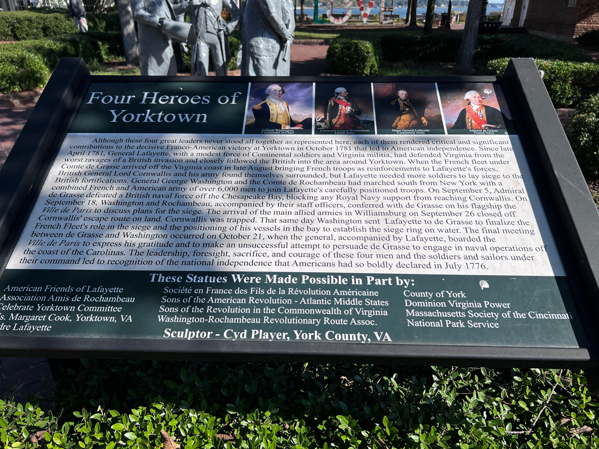 A monument honoring Four Heroes of Yorktown