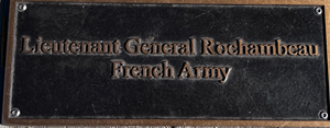 plaque for Lt General Rochambeau - French Army