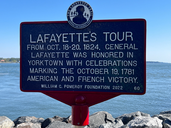 Lafayette's tour sign