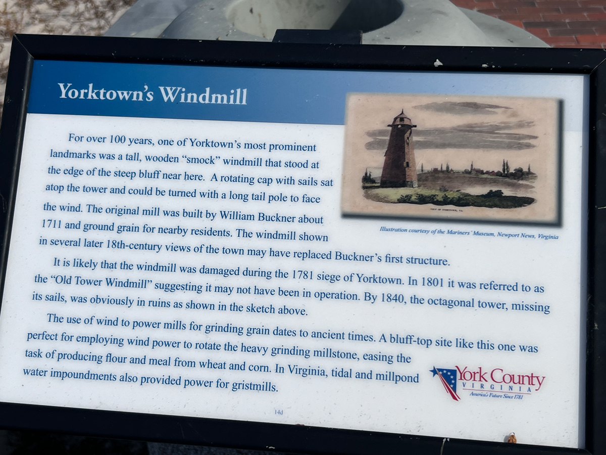 sign about The Yorktown Windmill