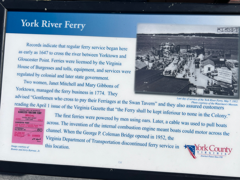 York River Ferry information