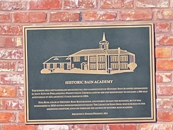 Historic Bain Academy sign