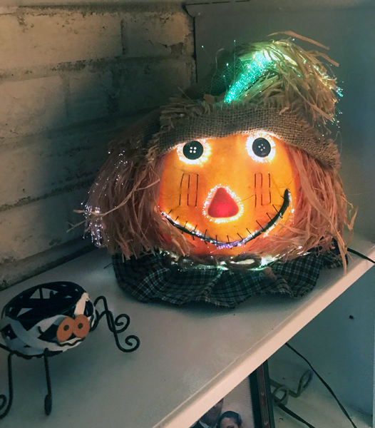 a lit pumpkin