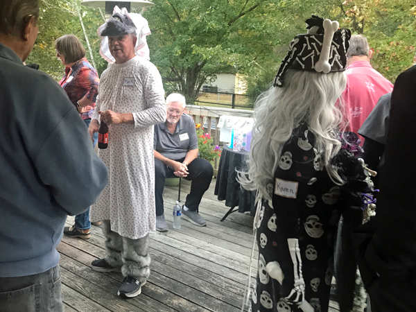 Socializing on the back porch