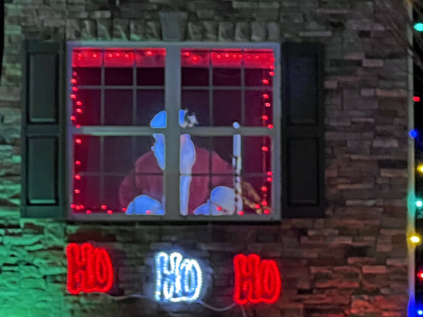 Animated Santa in the window