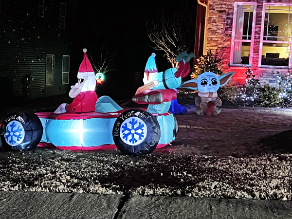 Santa in a sports car