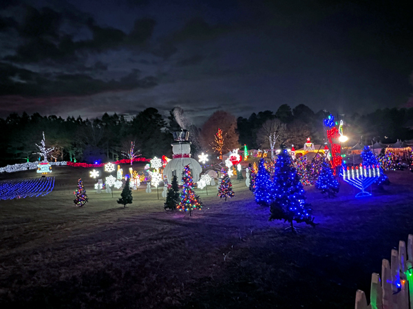 snowman and menorah