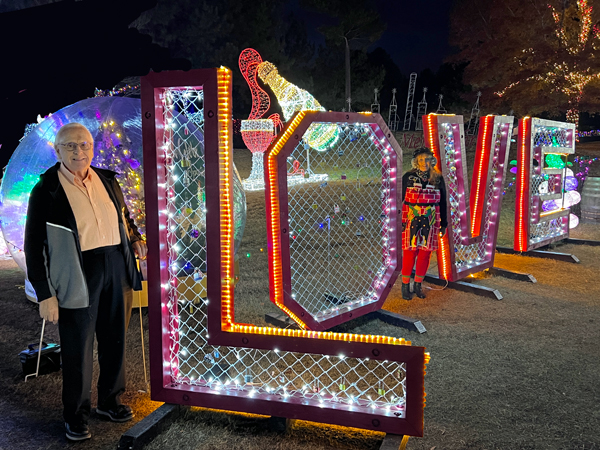 Lee and Karen Duquette by the Giant Love Sign 