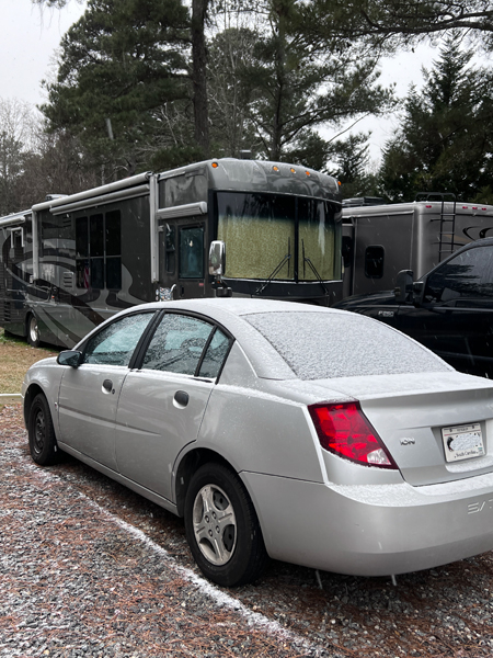 RV and car of the two RV Gypsies