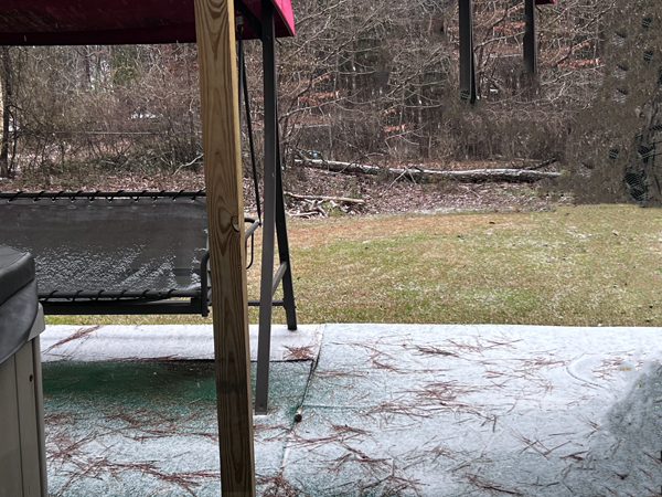 porch covered with snow